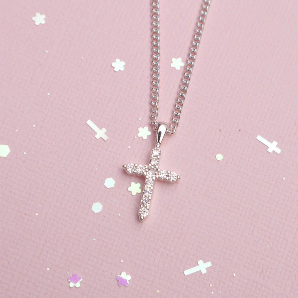 LAUREN HINKLEY DIAMANTE CROSS NECKLACE