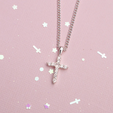 LAUREN HINKLEY DIAMANTE CROSS NECKLACE