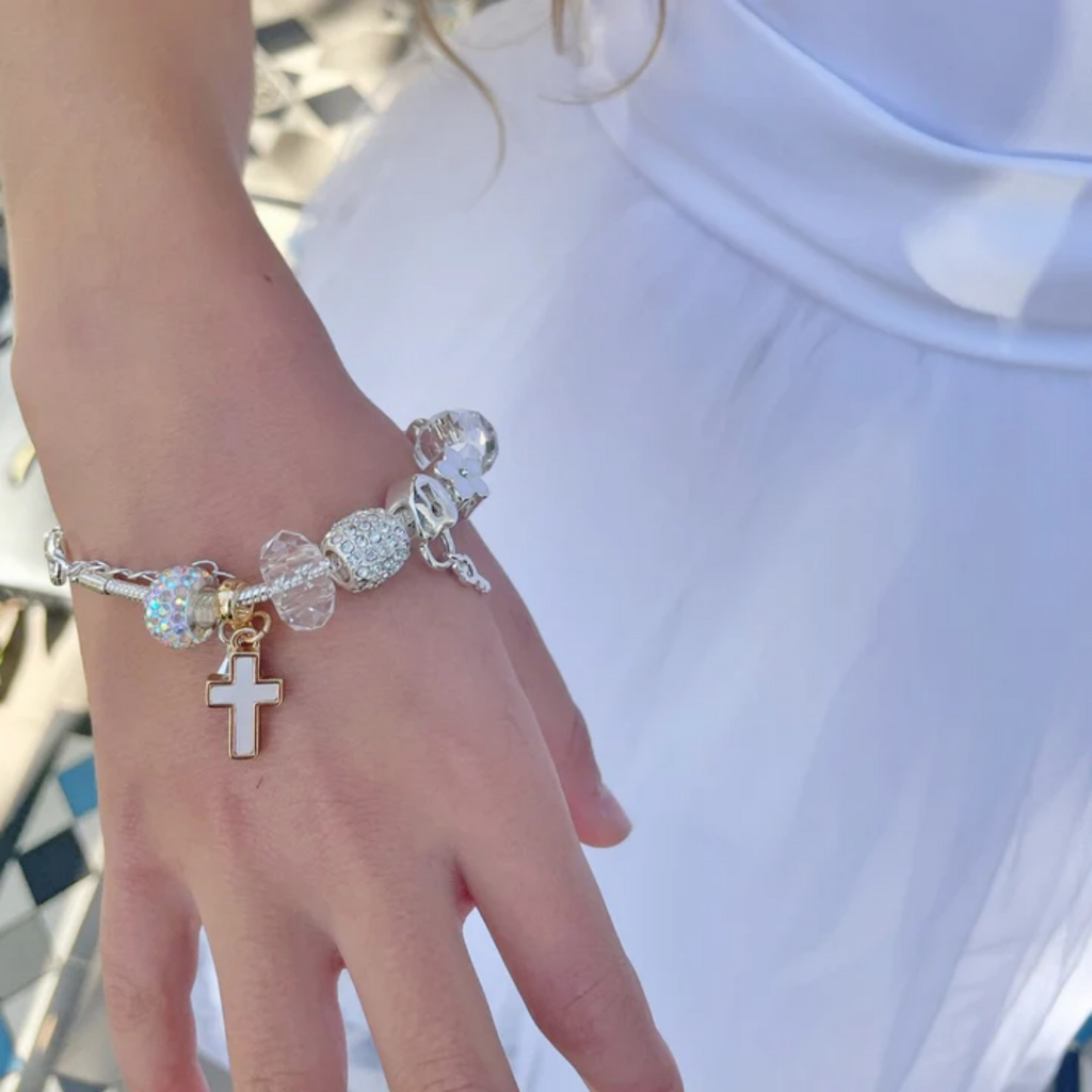 LAUREN HINKLEY CROSS CHARM BRACELET