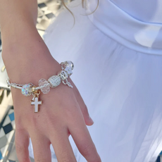 LAUREN HINKLEY CROSS CHARM BRACELET