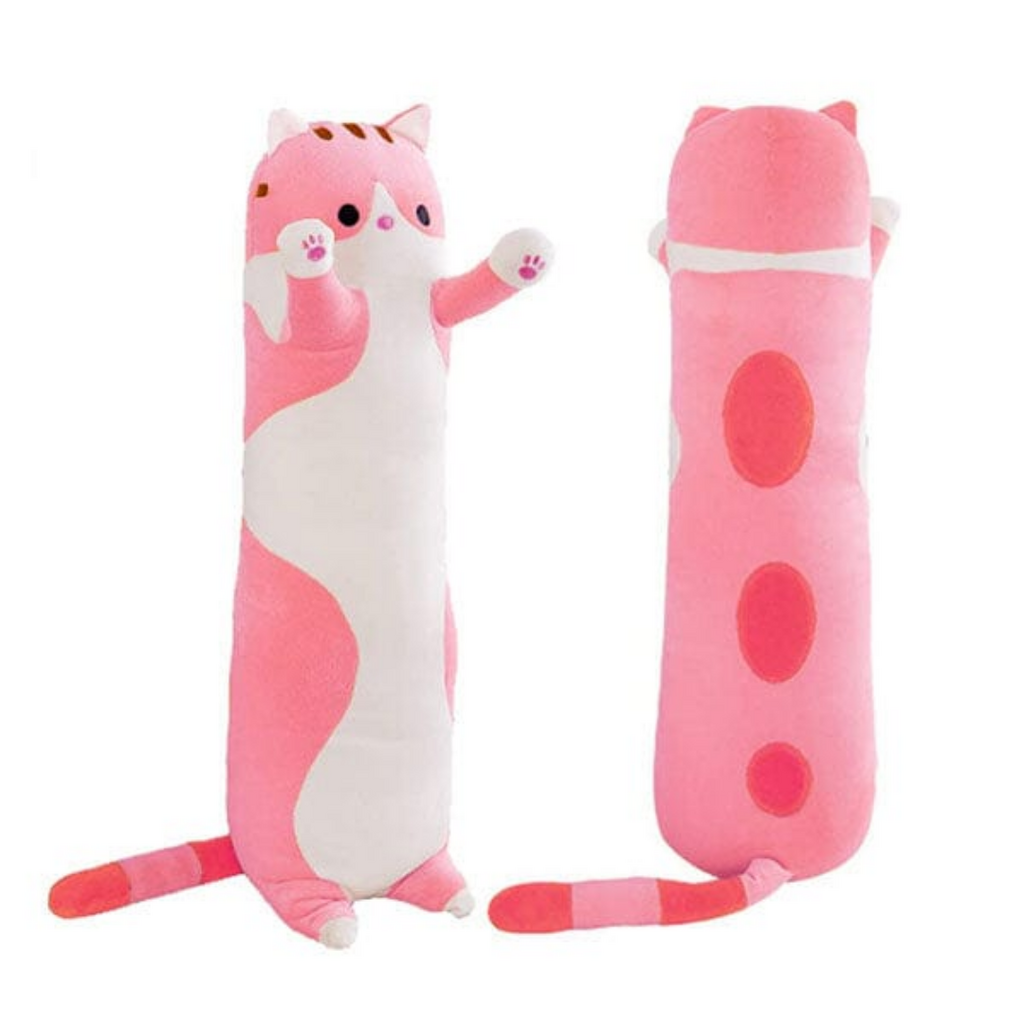 SHOWCASE LONG ANIMAL PLUSH TOY (3 FT) PINK TABBY CAT