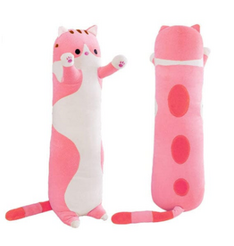 SHOWCASE LONG ANIMAL PLUSH TOY (3 FT) PINK TABBY CAT