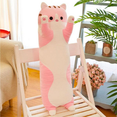 SHOWCASE LONG ANIMAL PLUSH TOY (3 FT) PINK TABBY CAT