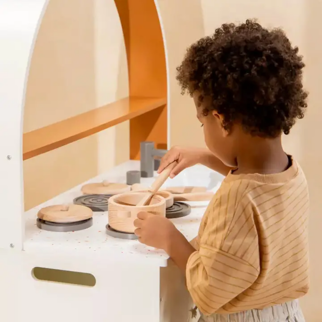 COCO VILLAGE WOODEN POTS & PANS PLAYSET 6PCS