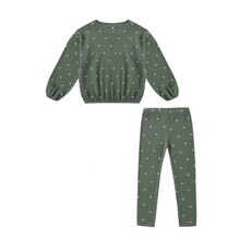 Rylee + Cru Inc. SPONGEY KNIT SET || EVERGREEN DITSY