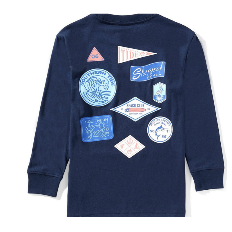 SOUTHERN TIDE Y LS ST STICKERS TEE