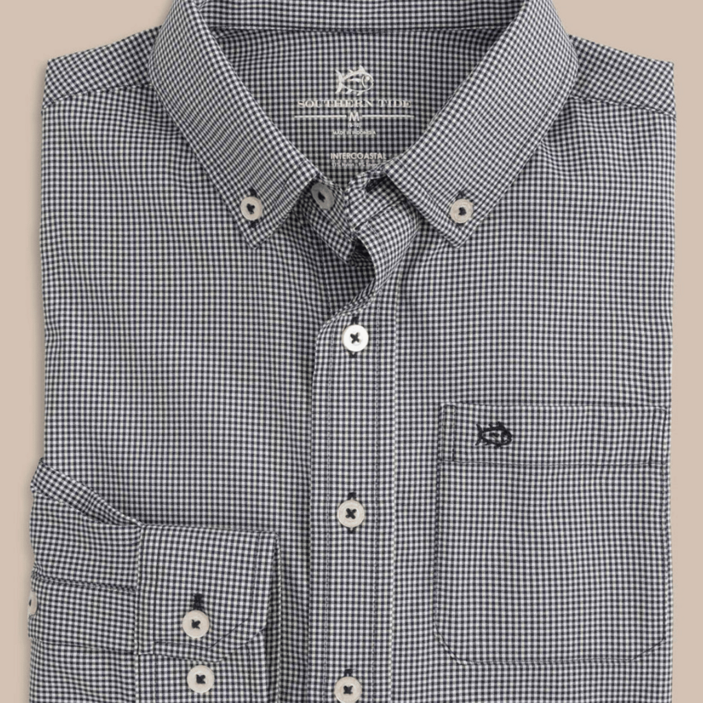 SOUTHERN TIDE LS IC MINI GINGHAM SPORTSHIRT