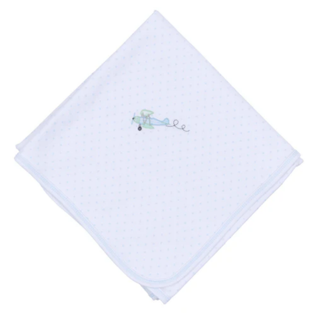 MAGNOLIA BABY TAKE FLIGHT EMB RECEIVING BLANKET