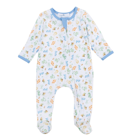 MAGNOLIA BABY DINO-LAND PRINTED ZIPPER FOOTIE