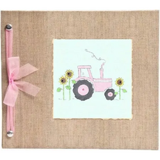BABY MEMORY BOOK -  PINK TRACTOR