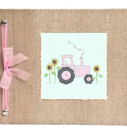 BABY MEMORY BOOK -  PINK TRACTOR