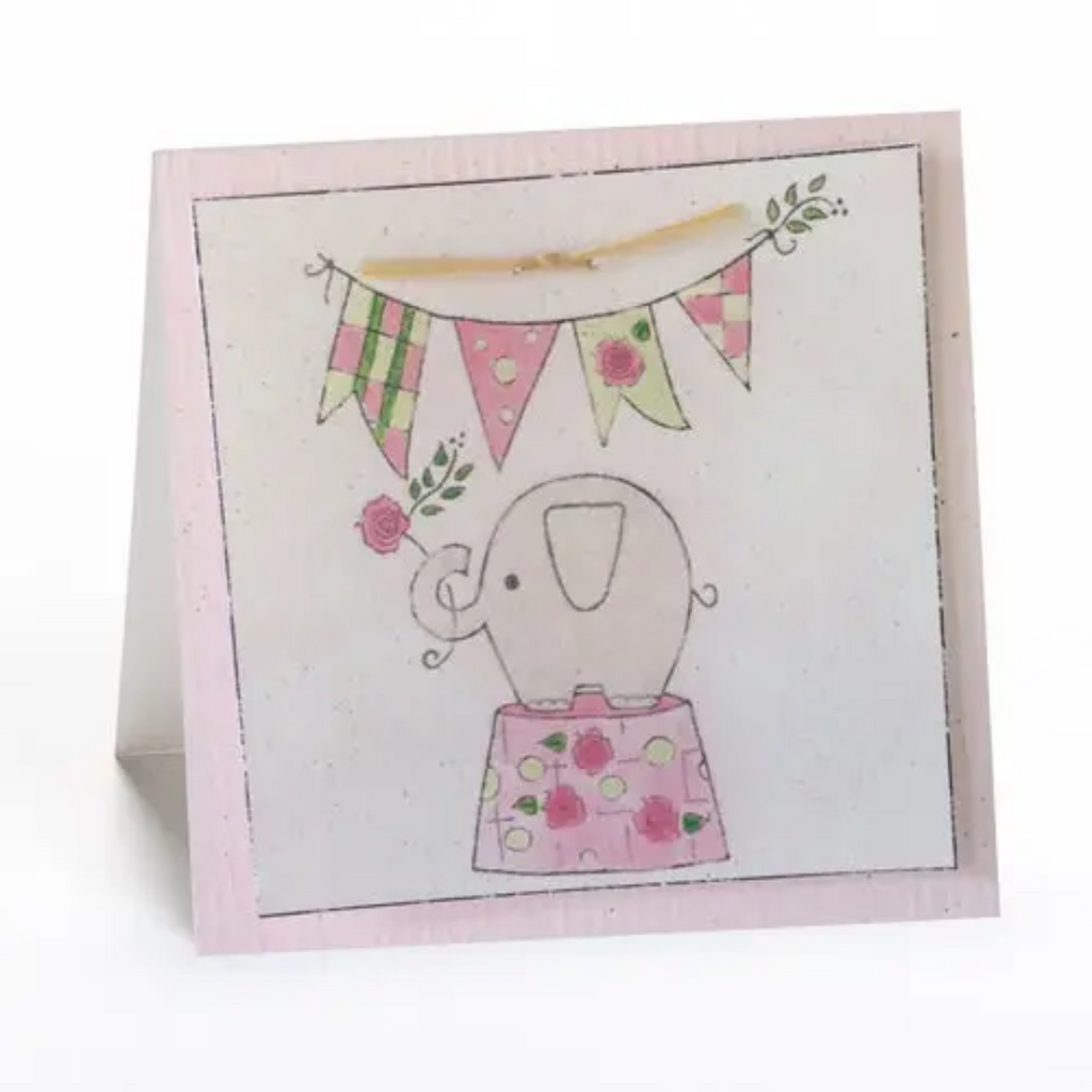 ELEPHANT GIFT ENCLOSURE CARD PINK
