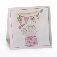 ELEPHANT GIFT ENCLOSURE CARD PINK