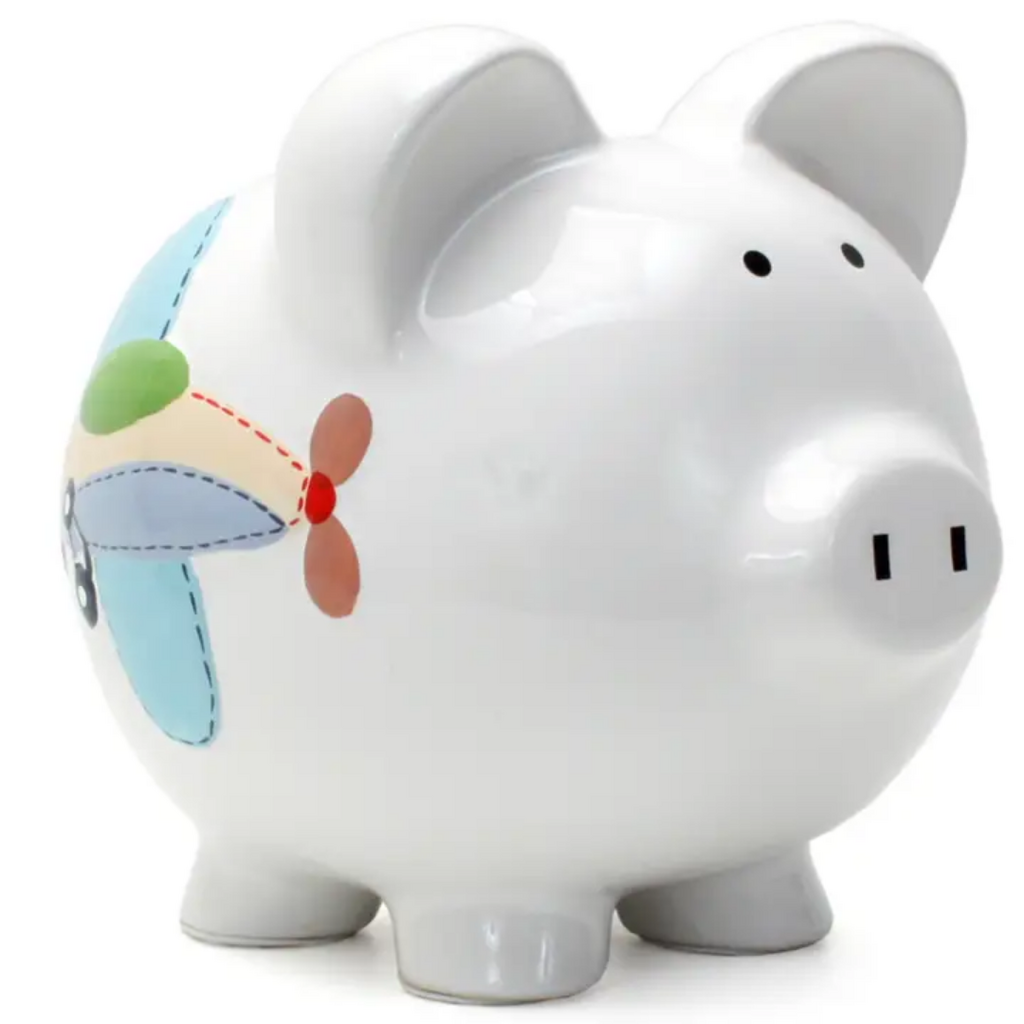 CHILD TO CHERISH LARGE AIRPLANE PIG