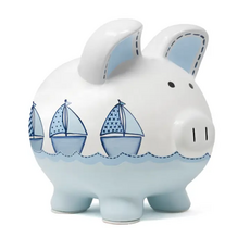 CHILD TO CHERISH TRIPLE SAILBOAT PIGGY BANK