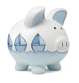 CHILD TO CHERISH TRIPLE SAILBOAT PIGGY BANK