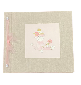 BABY MEMORY BOOK -  GIRL SOCK MONKEY