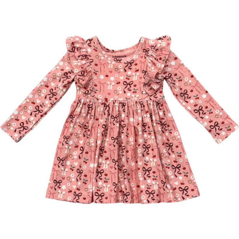 BABYSPROUTS LONG SLEEVE RUFFLE DRESS