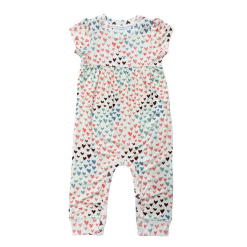 BABYSPROUTS GIRL'S SHORT SLEEVE PANT ROMPER