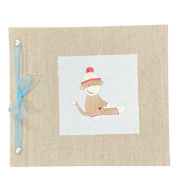 BABY MEMORY BOOK -  BOY SOCK MONKEY