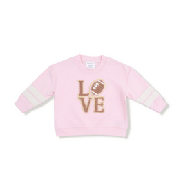 ANGEL DEAR French Terry Sport - Varsity - Pink - Cozy Drop Sleeve Sweatshirt W/ Varsity Stripes