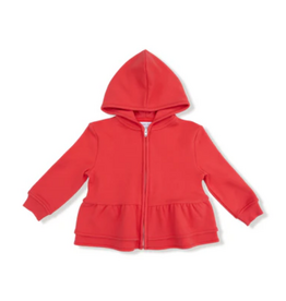 ANGEL DEAR French Terry Sport - Varsity - Red - Zip Peplum Hoodie
