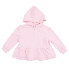 ANGEL DEAR French Terry Sport - Varsity - Pink - Zip Peplum Hoodie