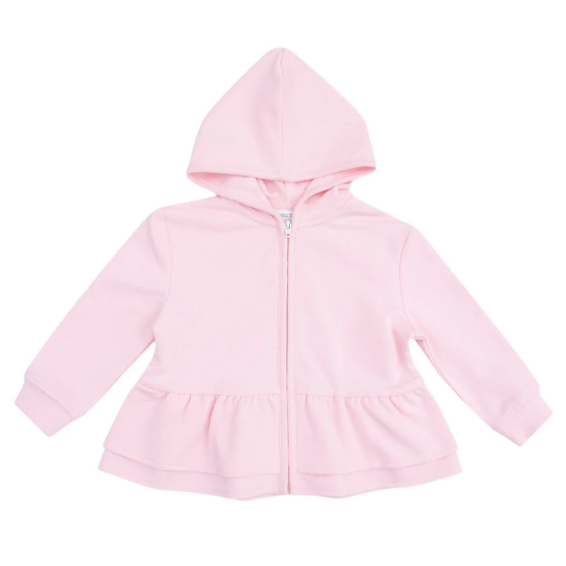 ANGEL DEAR French Terry Sport - Varsity - Pink - Zip Peplum Hoodie