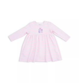 ANGEL DEAR Stripes With Sibling Embroidery - Organic Cotton Jersey - Big Sis - L/S Play Dress