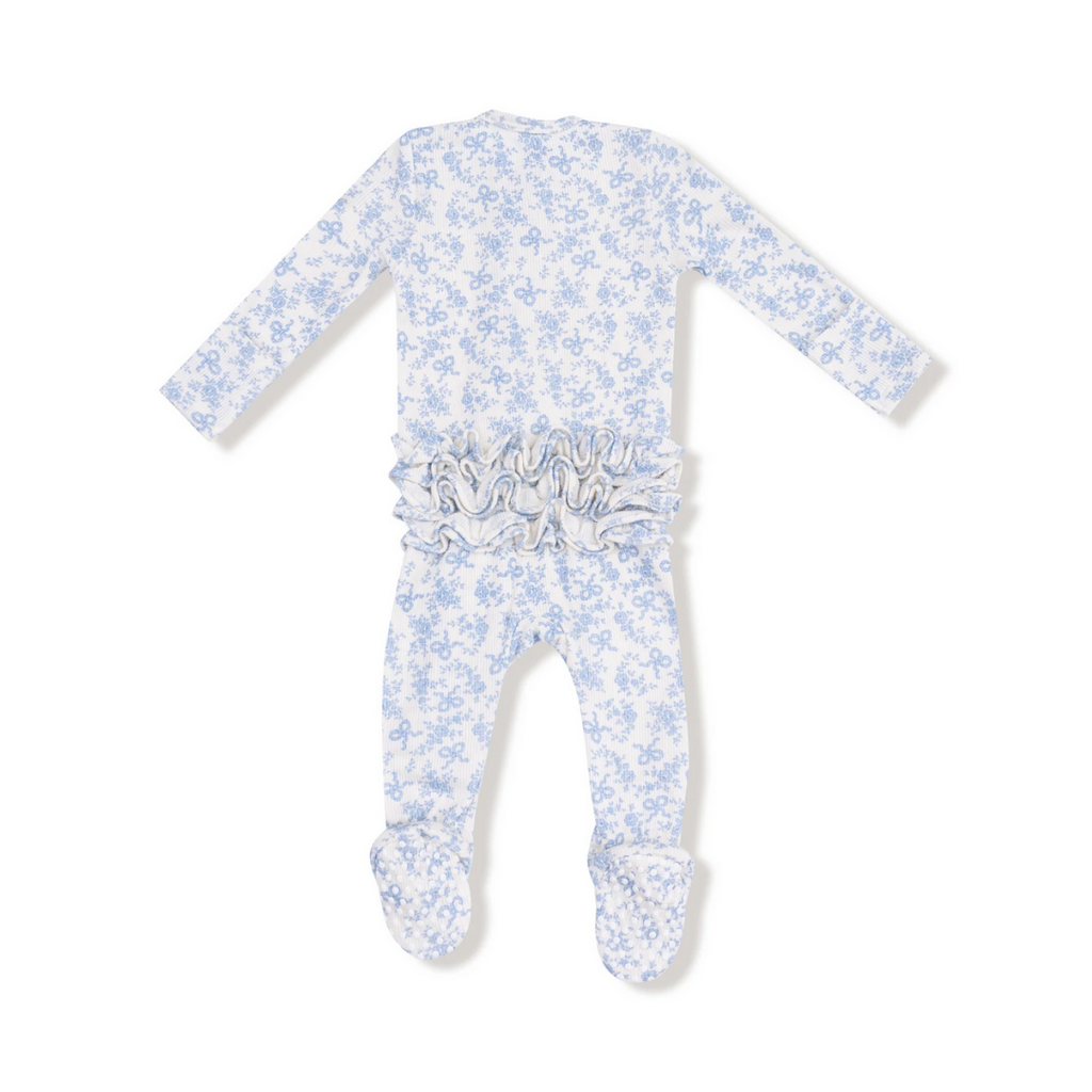 ANGEL DEAR Romi Floral - 2 Way Zipper Ruffle Back Footie