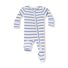ANGEL DEAR Vintage Stripe - Blue - 2 Way Zipper Footie