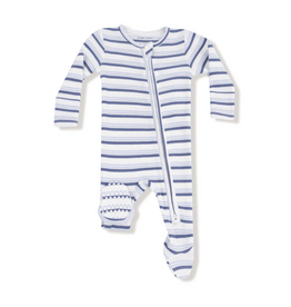ANGEL DEAR Vintage Stripe - Blue - 2 Way Zipper Footie