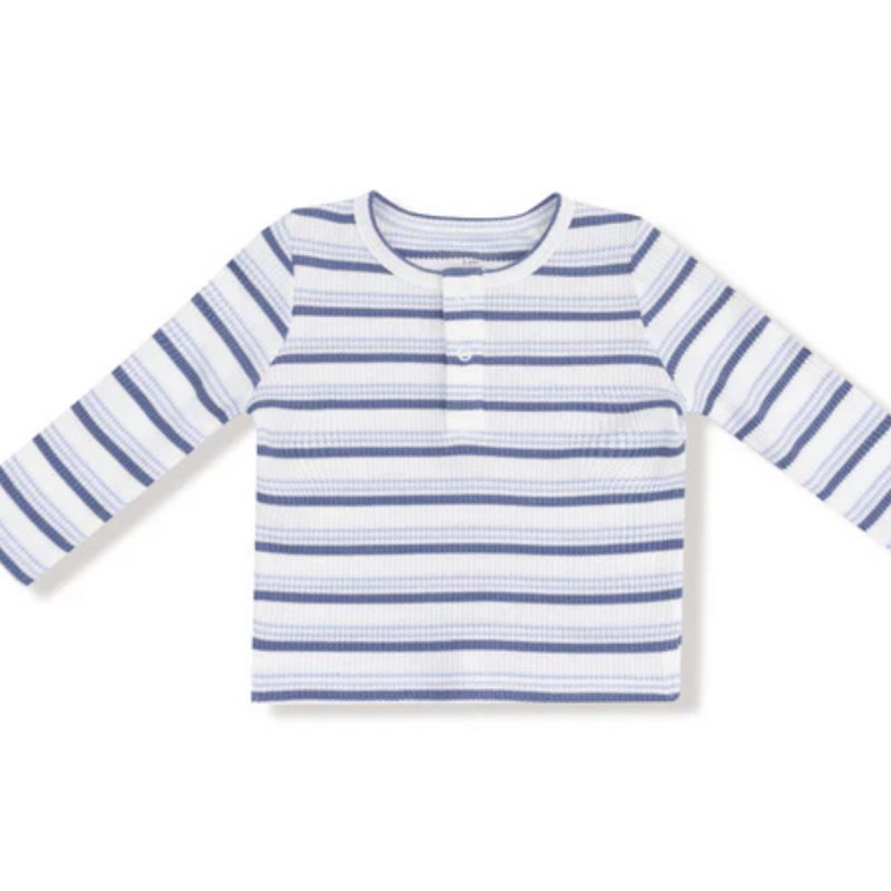 ANGEL DEAR Vintage Stripe - Blue - L/S Henley