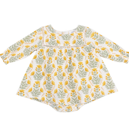 ANGEL DEAR Winter Dandelions - Puffed L/S Bubble w/ Skirt & Ladder Trim