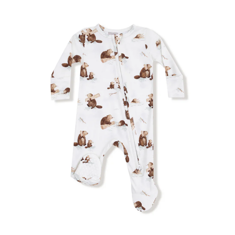 ANGEL DEAR Baby Beavers - 2 Way Zipper Footie