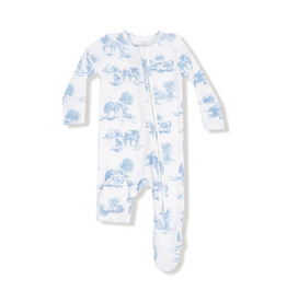 ANGEL DEAR Farm Toile - Blue - 2 Way Zipper Footie