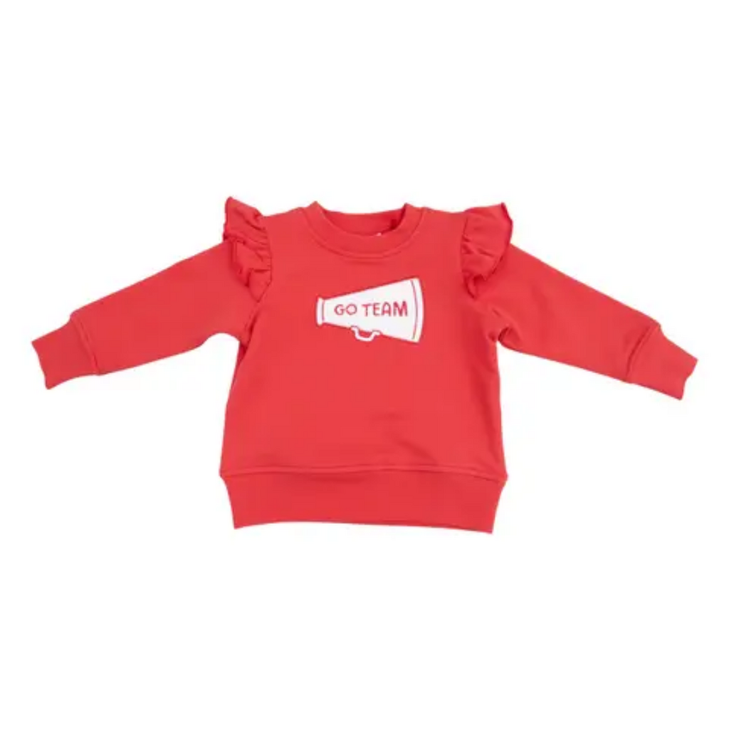 ANGEL DEAR French Terry Sport - Varsity - Red - Ruffle Sweatshirt