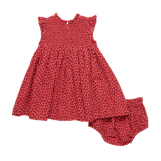 PINK CHICKEN baby girls stevie dress - red mini hearts