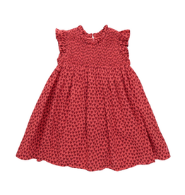 PINK CHICKEN girls stevie dress - red mini hearts