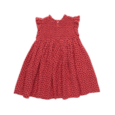 PINK CHICKEN girls stevie dress - red mini hearts