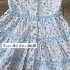 FLOWERS BY ZOE BLUE DRESS W/LACE