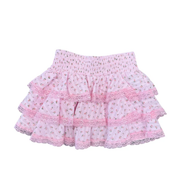 FLOWERS BY ZOE PINK SKIRT W/ROSES AND LACE TRIM