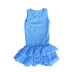 FLOWERS BY ZOE PERIWINKLE BLUE EYELET DRESS