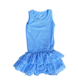 FLOWERS BY ZOE PERIWINKLE BLUE EYELET DRESS