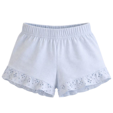 FLOWERS BY ZOE GIRL'S AQUA SHORT W/EYELET TRIM