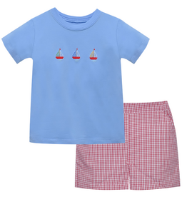REMEMBER NGUYEN SET SAIL TEE WITH RED SHORTS