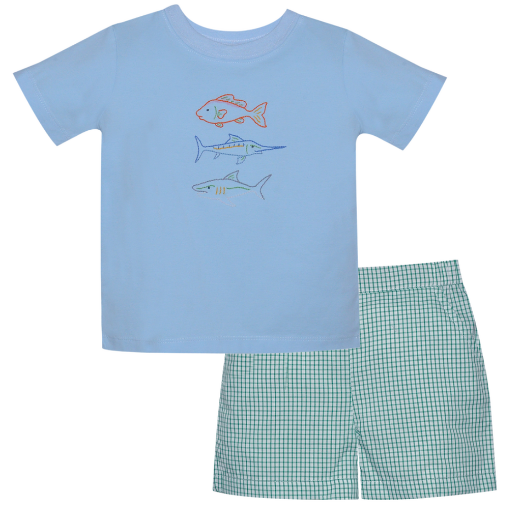 REMEMBER NGUYEN FISHING RODEO SHIRT WITH GREEN SHORTS