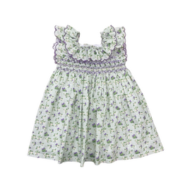 LOVE GEORGE BLACKBERRY GINGHAM DRESS FLORAL