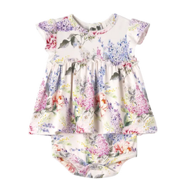 TESA BABE DREAM BLOSSOM FLUTTER SLEEVE SKIRTED BODYSUIT