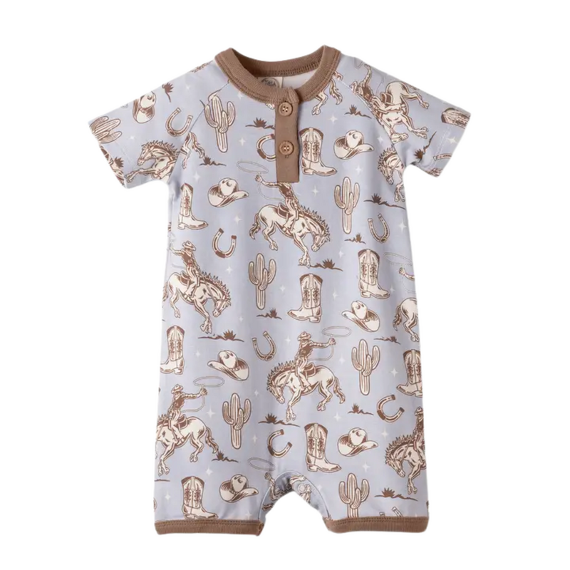 TESA BABE WILD WRANGLER SS HENLEY ROMPER